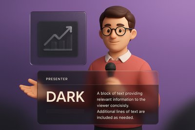 3D Web Page Design Featuring Presenter with Dark Elements