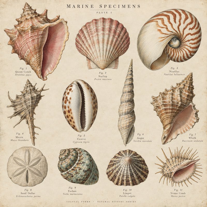 Seashell Scientific Engravings