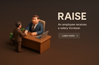 3D Scene Depicting Employee Salary Raise in Realistic Style