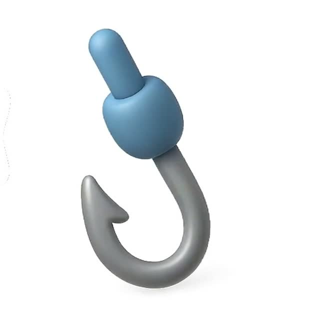 Stylized Fishing Hooks in Various Angles