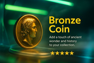 Realistic Neon Bronze Coin Carousel Slide Design