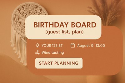 Boho Style Birthday Board Landing Page Design