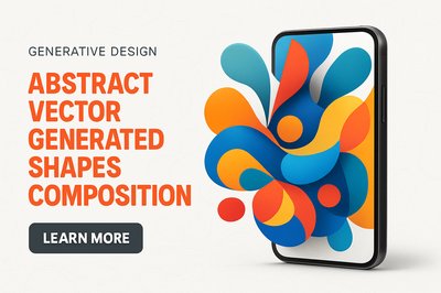 Modern Interactive Advertisement with Abstract Vector Shapes