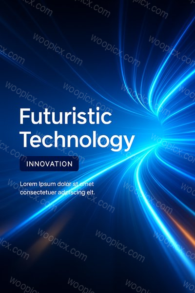 Futuristic Technology Concept with Blue Light Effects