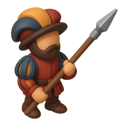 3D Icon of Landsknecht Mercenary with Pike