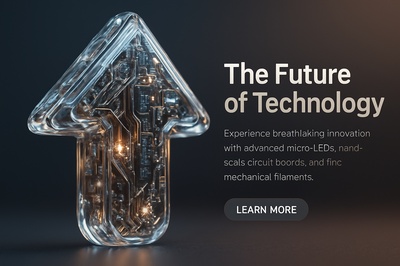 Hyperrealistic 3D Glass Arrow with LED Technology