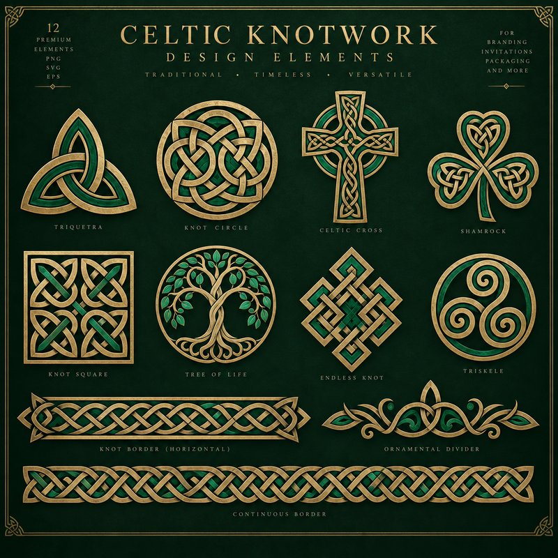 Celtic knotwork design elements
