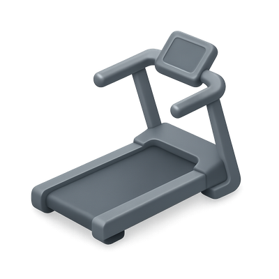 Stylish 3D Treadmill Icon with Isometric Design