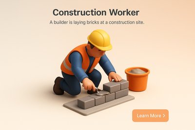 Detailed 3D Scene of a Construction Worker at a Site