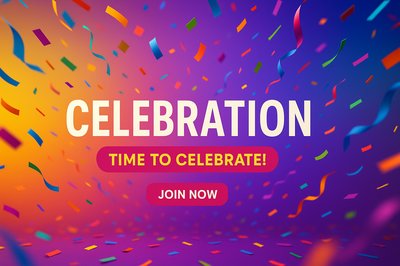 Vibrant Celebration Announcement Graphic