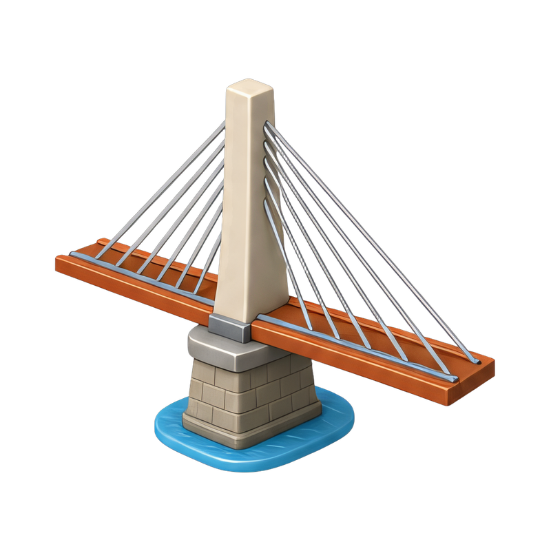 Single pylon cable-stayed bridge