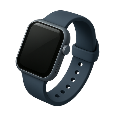 Stylish 3D Smartwatch Icon with Transparent Background
