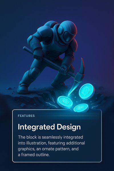 Futuristic Miner Extracting Glowing Coins from Digital Ground