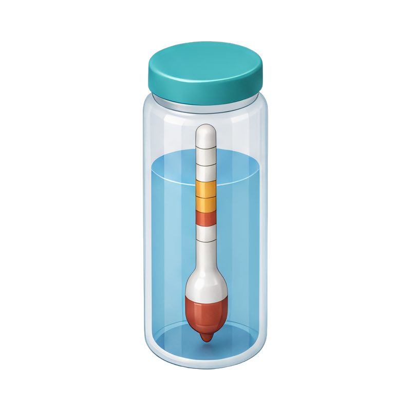 Hydrometer in test jar