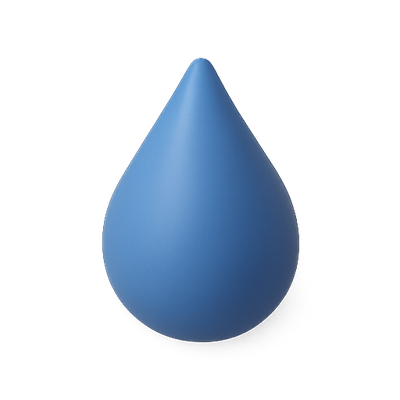 Stylized Blue Drop Shape Icon for Design Elements