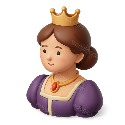 3D Countess Icon with Crown and Jewel