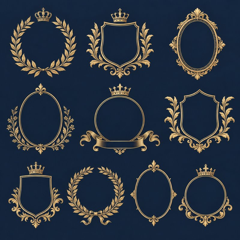 Elegant monogram design elements