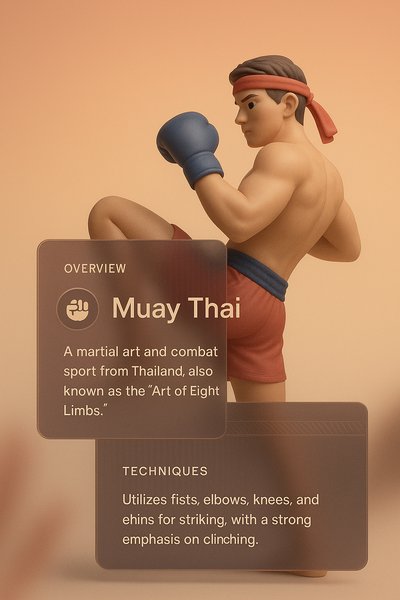 Stylish Web Page Design for Muay Thai with 3D Illustration