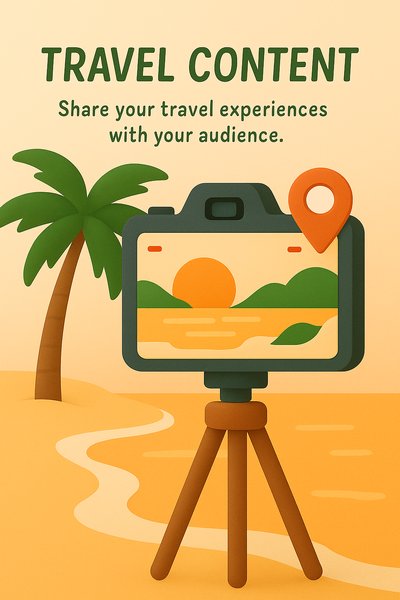 Illustrative Travel Content Promotion Graphic