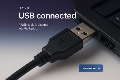 Stylish USB Connection Illustration for Web Design