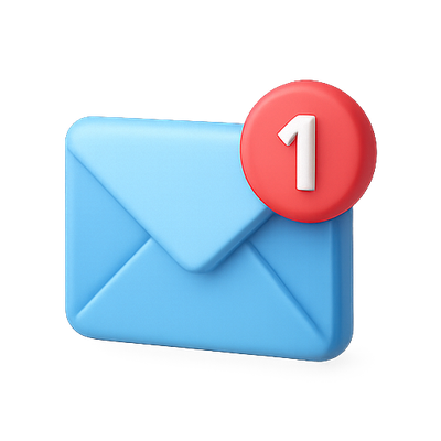 Stylized Email Notification Icon with Badge