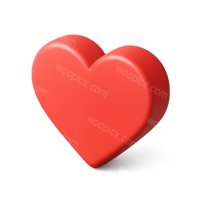 Stylish 3D Heart Icon with Volumetric Design