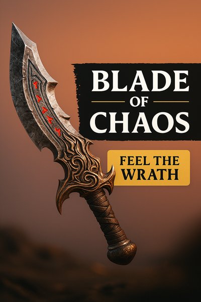 Blade of Chaos YouTube Thumbnail Design in Realistic Style