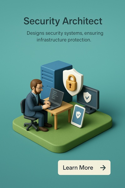 3D Scene of a Security Architect at Work