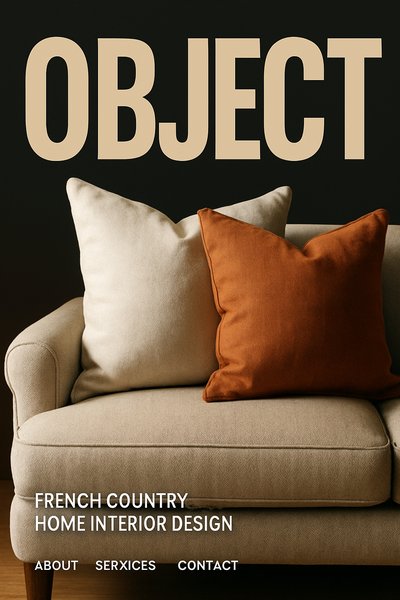Elegant Sofa with Pillows in Modern French Country Design