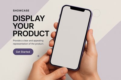 Purple Themed Landing Page Design with Mobile Mockup