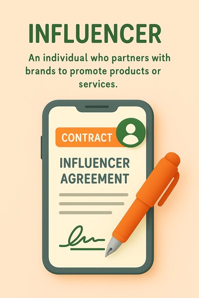 Illustrative Graphic of Influencer Contract Agreement on Mobile Device