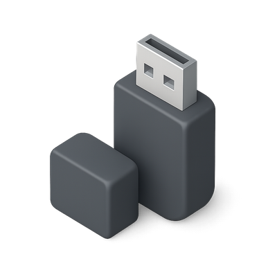 3D Render of Memory Stick Icon with Cap