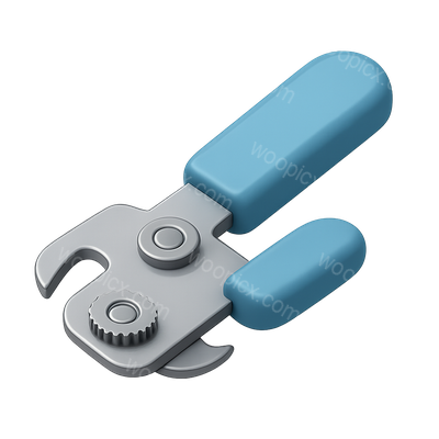 Stylish 3D Can Opener Icon with Isometric Design