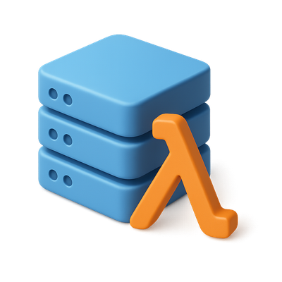 3D Icon Representing Serverless Functionality in Isometric View