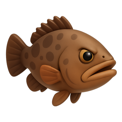 Cartoon Style Fish Illustration with Bold Features