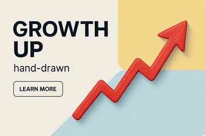 Dynamic Corporate Growth Graphics with Hand-Drawn Elements