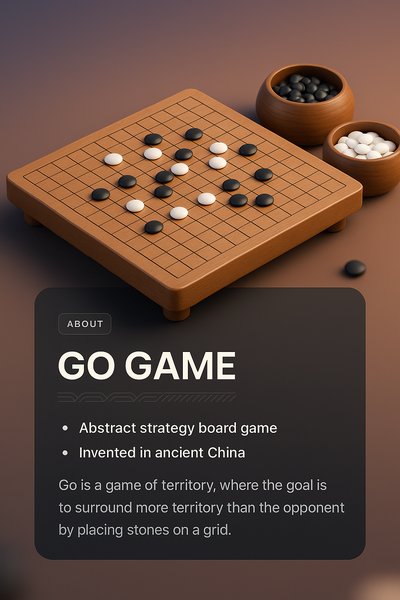 3D Go Game Illustration with Integrated Design Elements