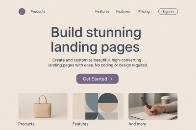 Elegant Landing Page Design with Minimalist Aesthetic