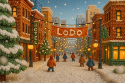 Cozy Woolen Winter Scene in LoDo, Denver