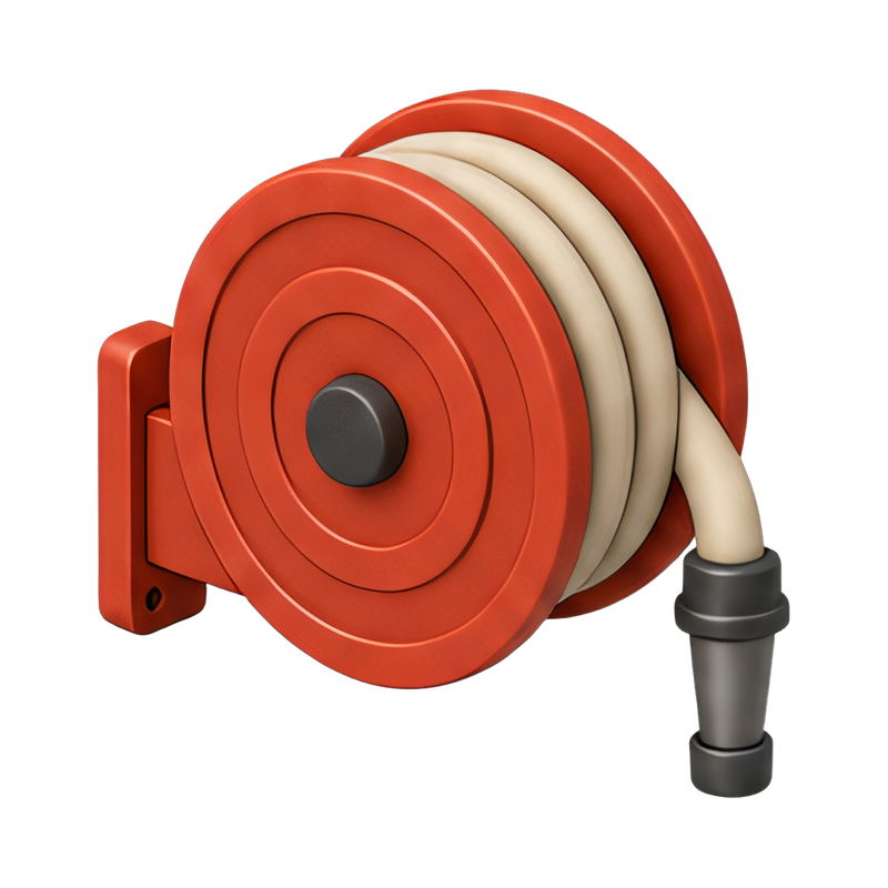 fire hose reel on wall