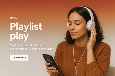 Stylish Web Page Design for Music Playlist Promotion