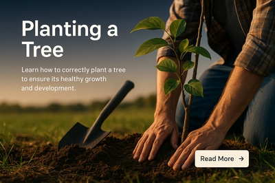 Realistic Web Design Concept for Tree Planting Guide