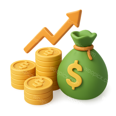 3D Wealth Icon Representing Riches and Growth