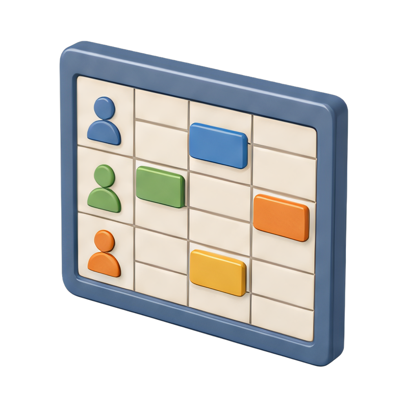 Modern shift roster board