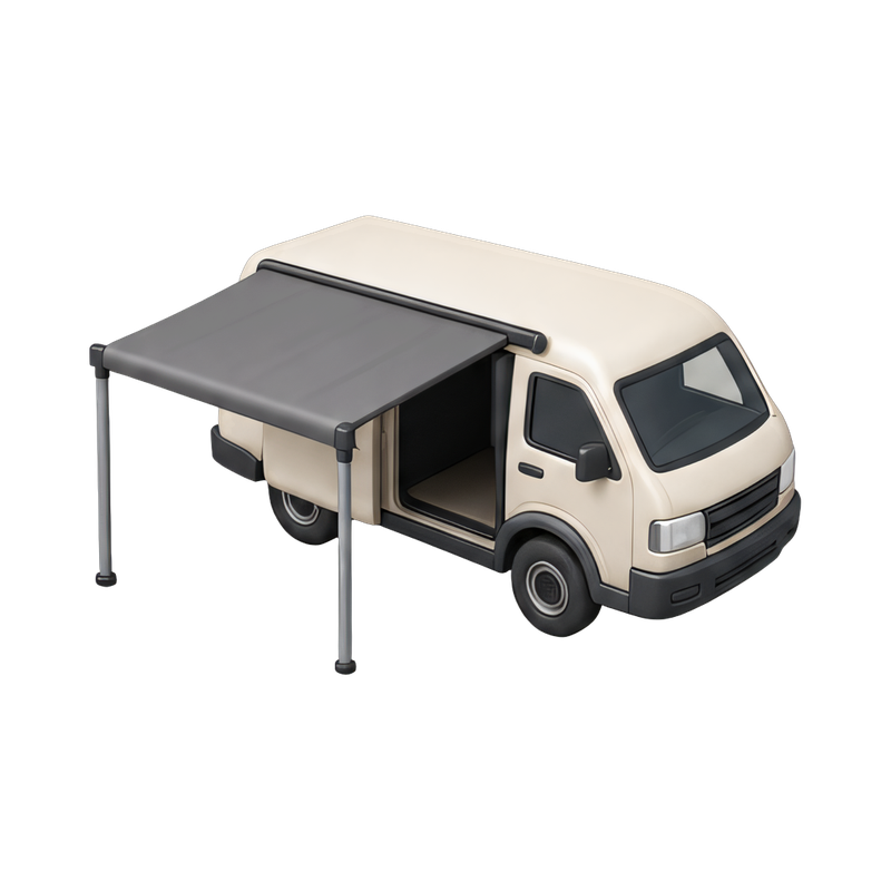 extended van awning setup