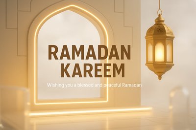 Elegant Ramadan Greeting Card with Lantern