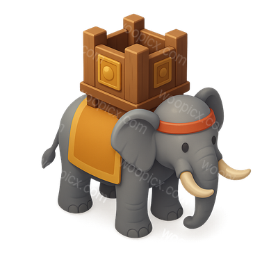 Carthaginian War Elephant Icon in 3D Style
