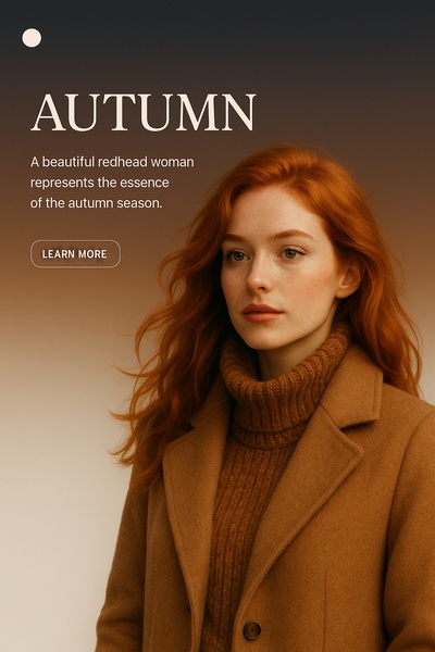 Autumn Muse: Captivating Redhead Woman in Seasonal Elegance