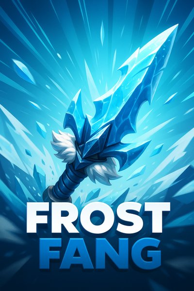 Dynamic Illustration of Frost Fang Sword in Ice