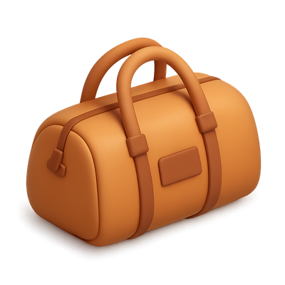Stylish 3D Duffel Bag Icon with Isometric View
